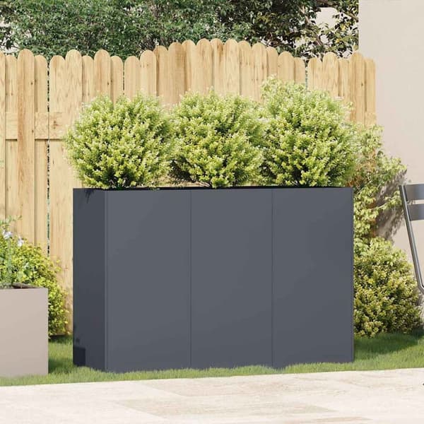 vidaXL Plantekasse antrasitt 120x40x80 cm kaldvalset stål