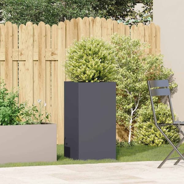 vidaXL Plantekasse antrasitt 40x40x80 cm kaldvalset stål