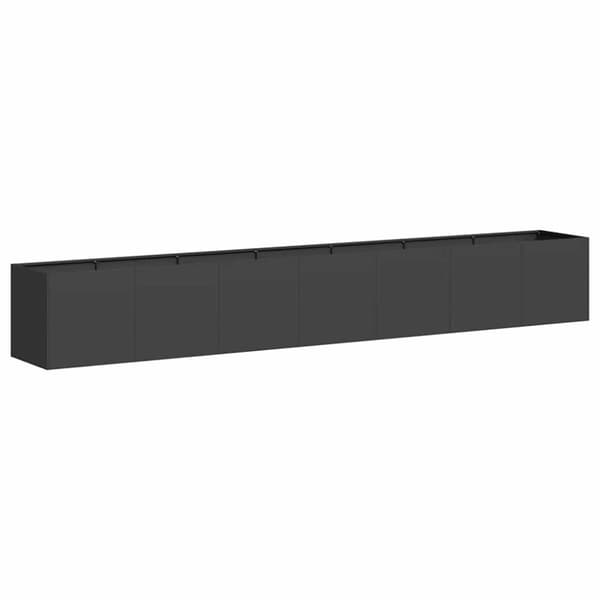 vidaXL Odlingslåda svart 280x40x40 cm kallvalsat stål