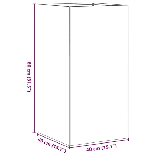 vidaXL Plantekasse svart 40x40x80 cm kaldvalset stål