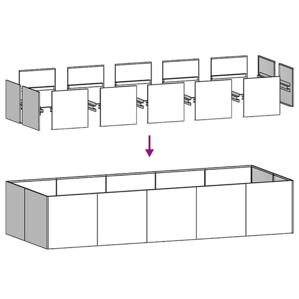 vidaXL plantekasse 200x80x40 cm stål antracitgrå