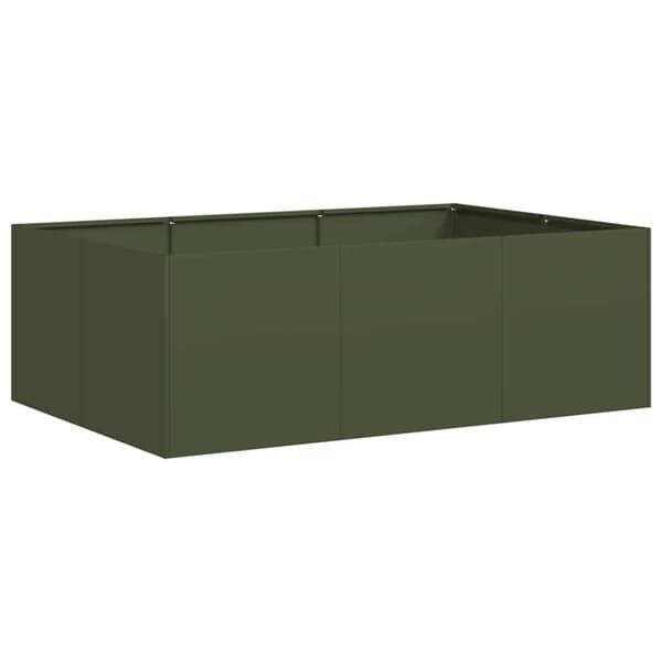 vidaXL Kukkalaatikko oliivinvihreä 120x80x40 cm teräs