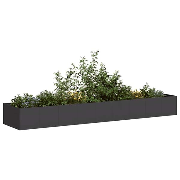 vidaXL Kukkalaatikko musta 360x80x40 cm teräs