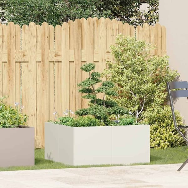 vidaXL plantekasse 80x80x40 cm koldvalset stål hvid