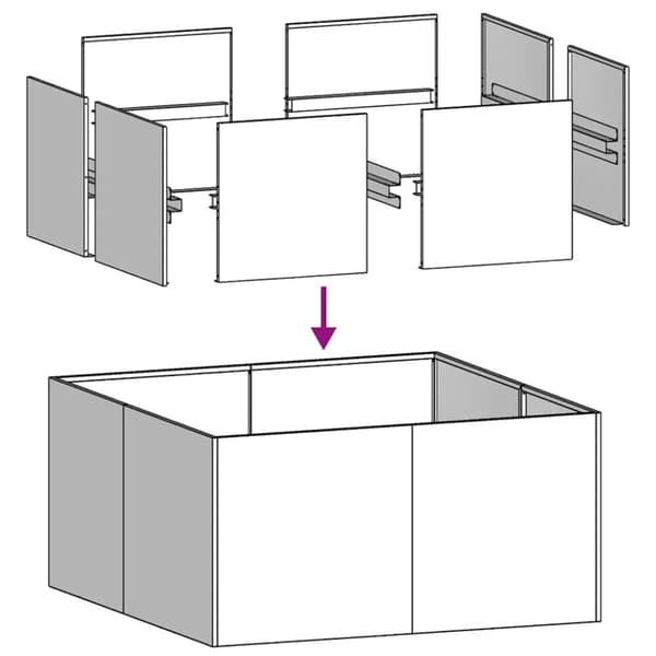 vidaXL plantekasse 80x80x40 cm koldvalset stål hvid