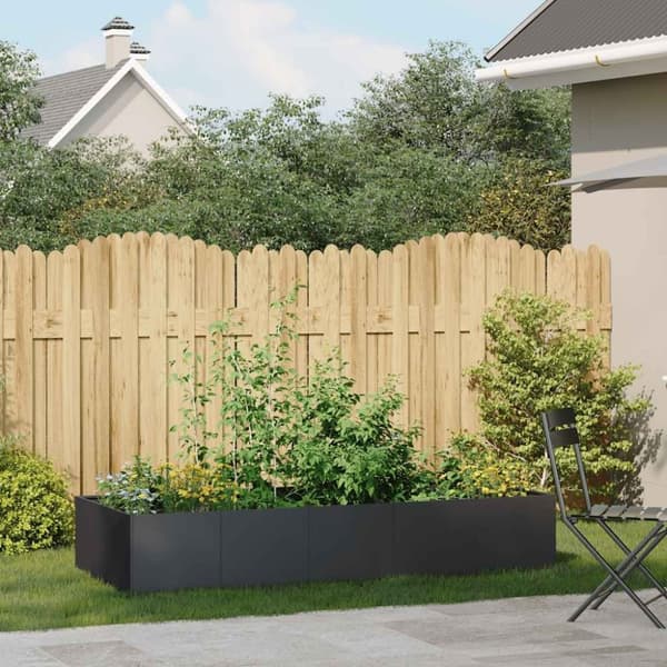 vidaXL plantekasse 200x80x40 cm stål sort