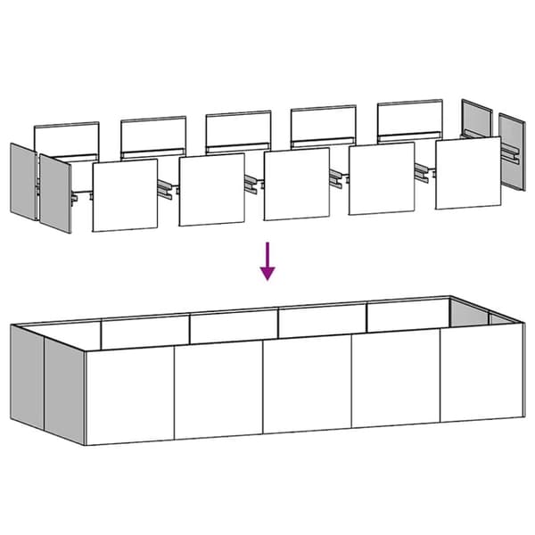 vidaXL plantekasse 200x80x40 cm stål sort