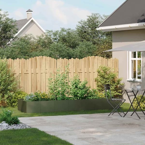 vidaXL plantekasse 280x80x40 cm stål olivengrøn