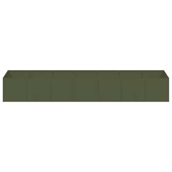 vidaXL plantekasse 280x80x40 cm stål olivengrøn