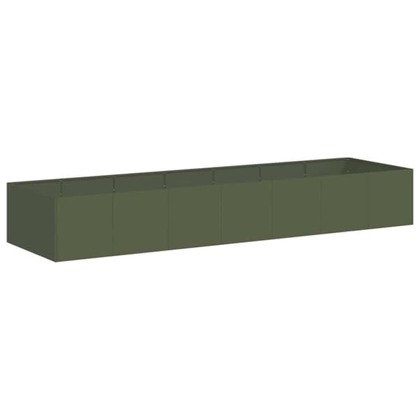 vidaXL plantekasse 280x80x40 cm stål olivengrøn