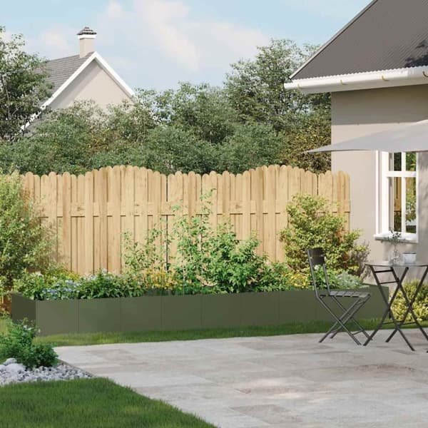 vidaXL Plantekasse olivengrønn 360x80x40 cm stål