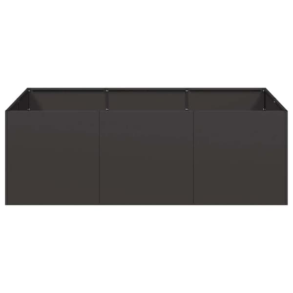 vidaXL Planteringskärl svart 120x80x40 cm stål