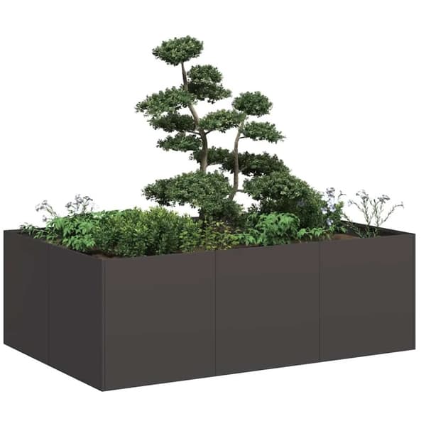 vidaXL Planteringskärl svart 120x80x40 cm stål