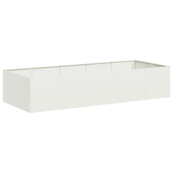 vidaXL Plantekasse hvit 200x80x40 cm stål