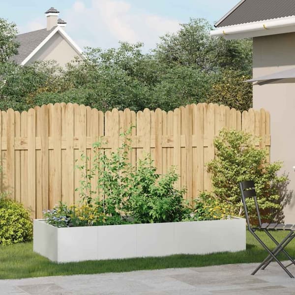 vidaXL Plantekasse hvit 200x80x40 cm stål