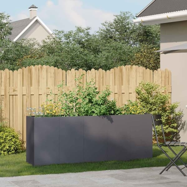 vidaXL Plantekasse antrasitt 200x40x80 cm kaldvalset stål
