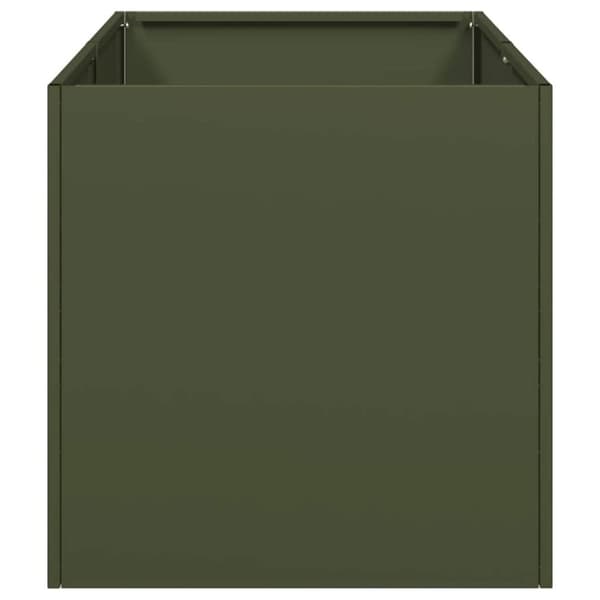 vidaXL Planteringskärl olivgrön 40x80x40 cm kallvalsat stål