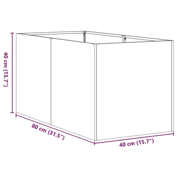vidaXL Planteringskärl olivgrön 40x80x40 cm kallvalsat stål