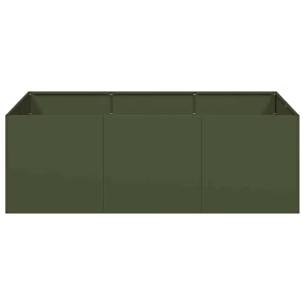 vidaXL Planteringskärl olivgrön 120x80x40 cm stål