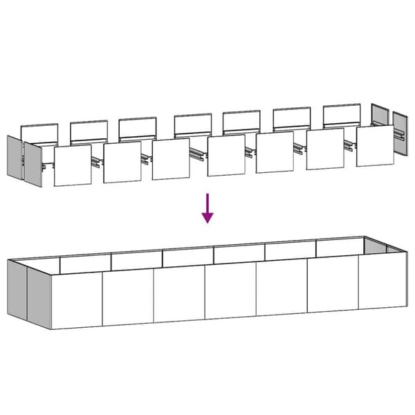 vidaXL Plantekasse 280x80x40 cm galvanisert stål