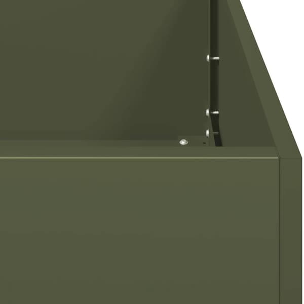 vidaXL Planteringskärl olivgrön 40x80x80 cm stål