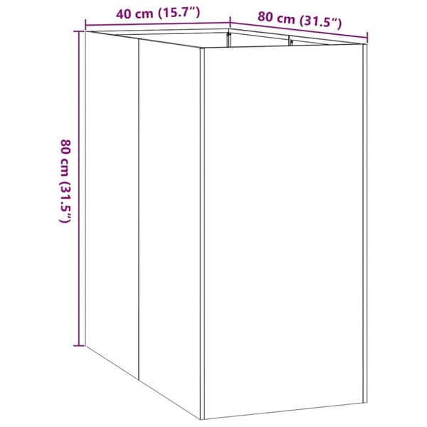 vidaXL Planteringskärl olivgrön 40x80x80 cm stål