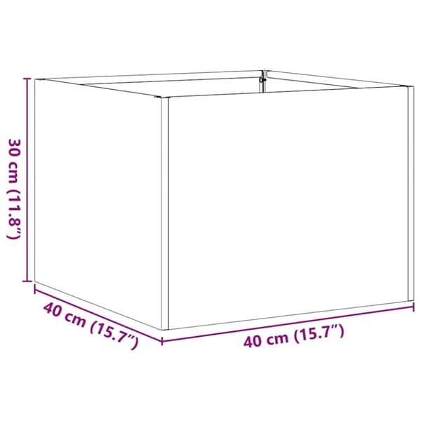 vidaXL plantekasse 40x40x30 cm stål sort