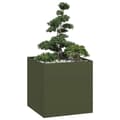 Miniatyrbillede 2 af 10: vidaXL plantekasse 80x80x80 cm stål olivengrøn