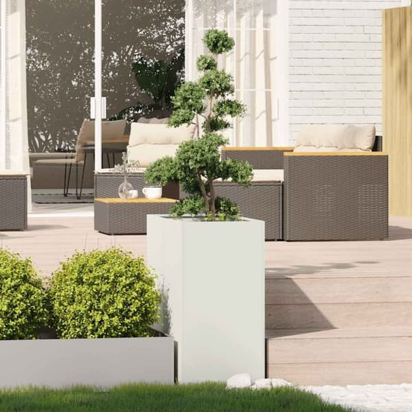 vidaXL Plantekasse hvit 40x80x80 cm stål
