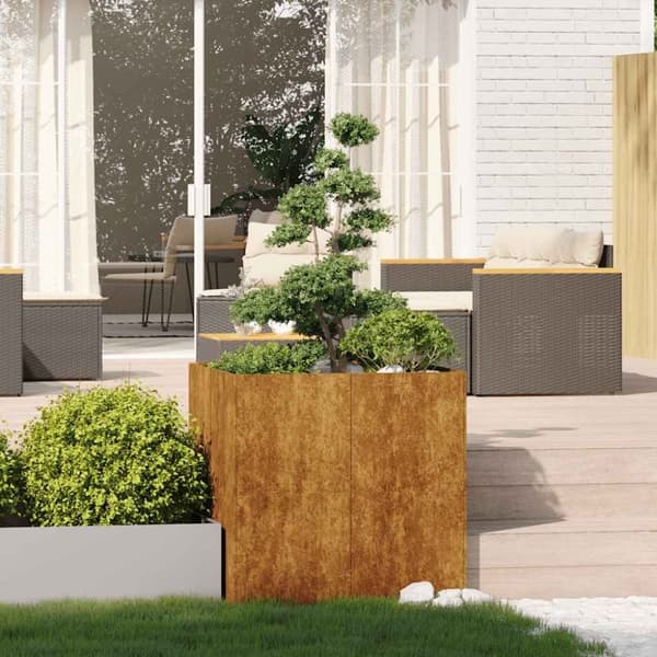 vidaXL Plantekasse rust 80x80x80 cm forvitringsstål