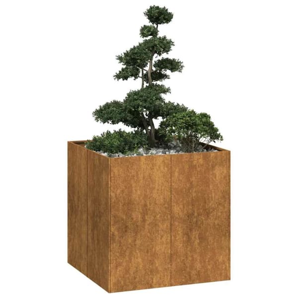 vidaXL Plantekasse rust 80x80x80 cm forvitringsstål