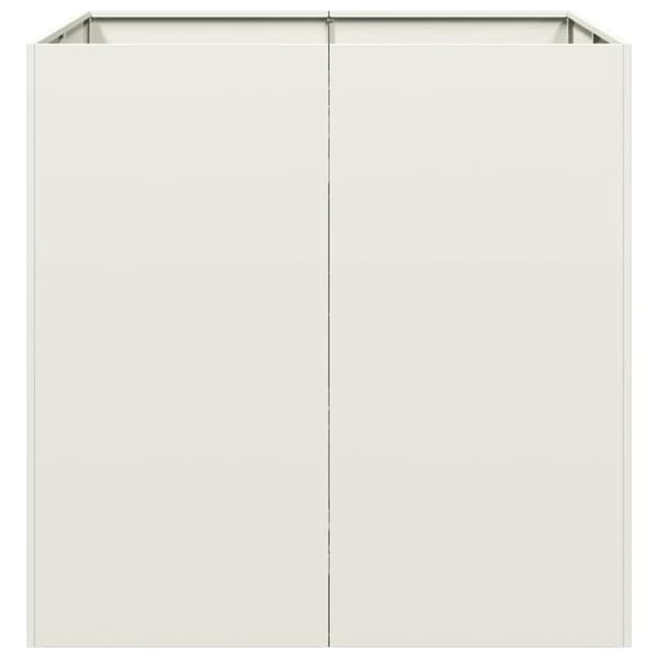 vidaXL Planteringskärl vit 80x80x80 cm stål