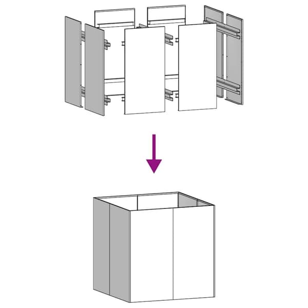 vidaXL Planteringskärl vit 80x80x80 cm stål