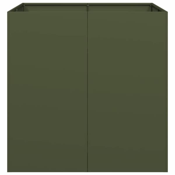 vidaXL Plantekasse olivengrønn 80x80x80 cm stål