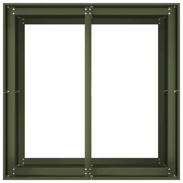 vidaXL Plantekasse olivengrønn 80x80x80 cm stål