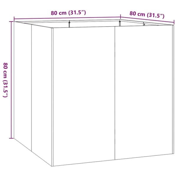 vidaXL Plantekasse olivengrønn 80x80x80 cm stål