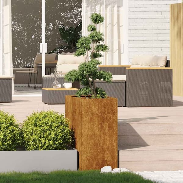 vidaXL Plantekasse rust 40x80x80 cm forvitringsstål
