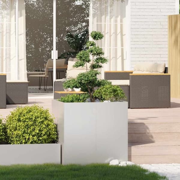 vidaXL Plantekasse 80x80x80 cm rustfritt stål