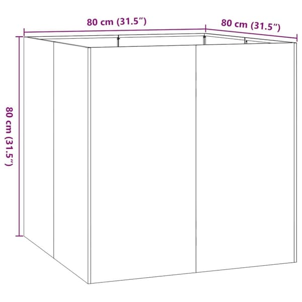 vidaXL Plantekasse 80x80x80 cm rustfritt stål