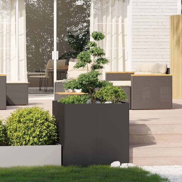 vidaXL Plantekasse svart 80x80x80 cm stål