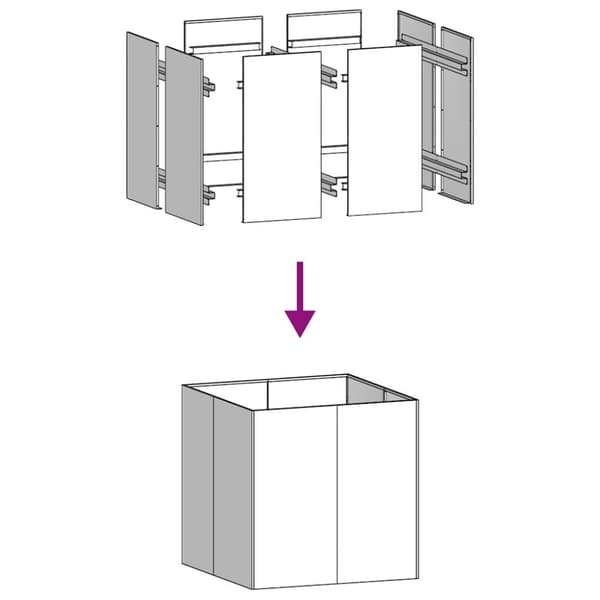 vidaXL Plantekasse svart 80x80x80 cm stål