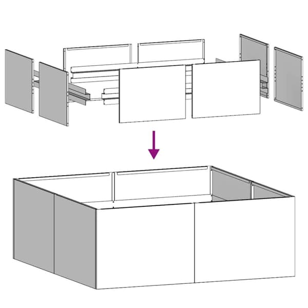 vidaXL plantekasse 80x80x30 cm galvaniseret stål