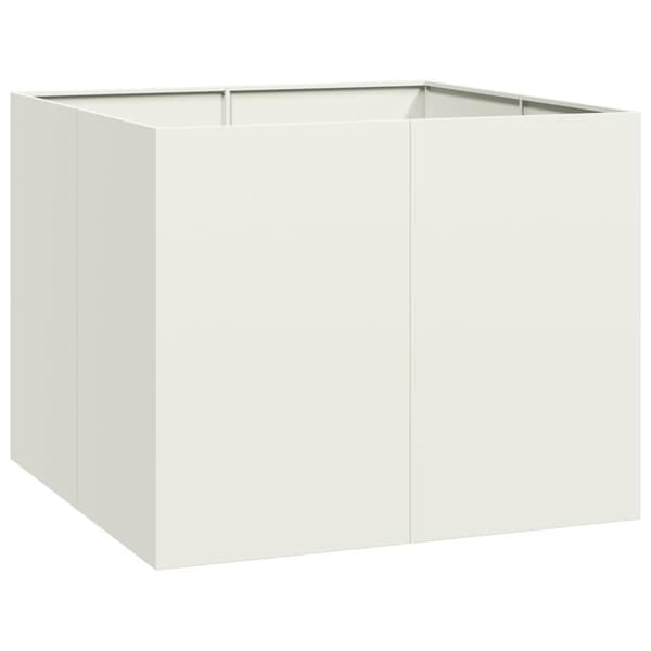 vidaXL plantekasse 100x100x80 cm stål hvid