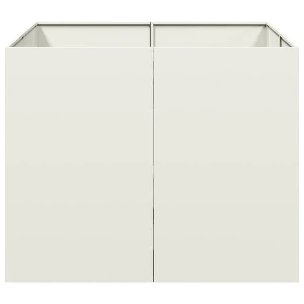 vidaXL plantekasse 100x100x80 cm stål hvid