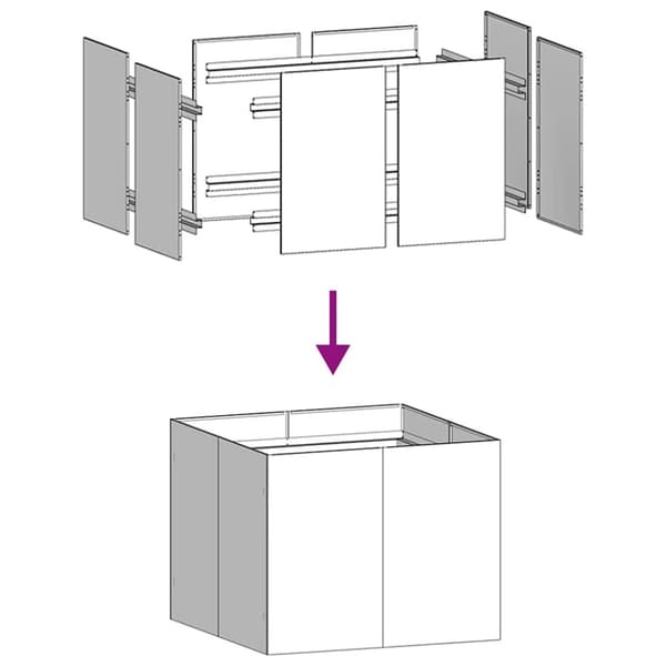 vidaXL plantekasse 100x100x80 cm stål hvid