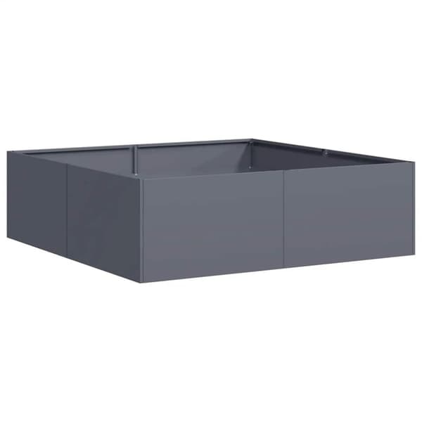 vidaXL plantekasse 100x100x30 cm stål antracitgrå
