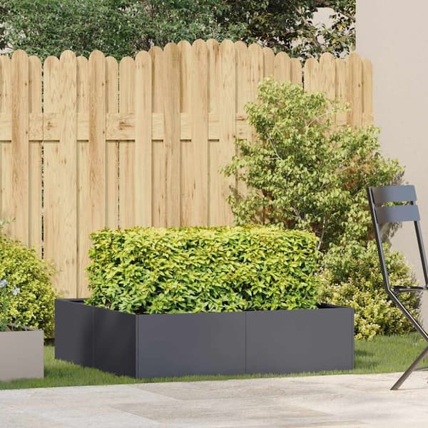 vidaXL plantekasse 100x100x30 cm stål antracitgrå