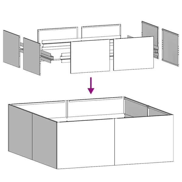 vidaXL plantekasse 100x100x30 cm stål antracitgrå