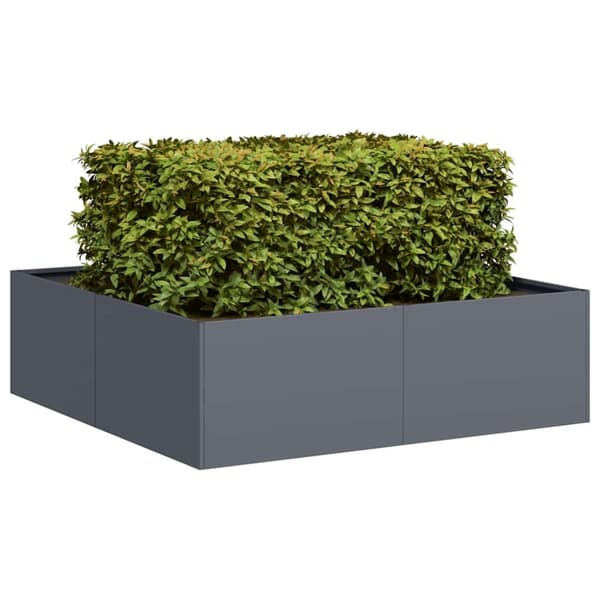 vidaXL plantekasse 100x100x30 cm stål antracitgrå