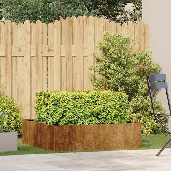 vidaXL plantekasse rustfarvet 100x100x30 cm forvitringsstål
